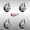 Service Caster 5 Inch 316SS Black Polyurethane Wheel Swivel Top Plate Caster Set with Brake SCC SCC-SS31620S514-PPUB-BLK-TLB-4 - alternate 3